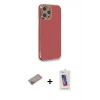 MARSİLYAN™- iPhone 12 Pro Max Kılıf Yankı Serisi - Siyah Joko 5D Cam + Shine Kamera Lens Koruma Cam - SABE