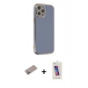 MARSİLYAN™- iPhone 12 Pro Max Kılıf Yankı Serisi - Siyah Joko 5D Cam + Shine Kamera Lens Koruma Cam - SABE