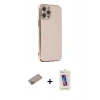 MARSİLYAN™- iPhone 12 Pro Max Kılıf Yankı Serisi - Siyah Joko 5D Cam + Shine Kamera Lens Koruma Cam - SABE