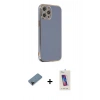 MARSİLYAN™- iPhone 12 Pro Max Kılıf Yankı Serisi - Siyah Joko 5D Cam + Shine Kamera Lens Koruma Cam - SH