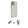 MARSİLYAN™- iPhone 12 Pro Max Kılıf Yankı Serisi - Siyah Joko 5D Cam + Shine Kamera Lens Koruma Cam - SH