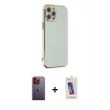 MARSİLYAN™- iPhone 12 Pro Max Kılıf Yankı Serisi - Siyah Joko 5D Cam + Neon Fosforlu Kamera Lens - TU