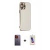 MARSİLYAN™- iPhone 12 Pro Max Kılıf Yankı Serisi - Siyah Joko 5D Cam + Neon Fosforlu Kamera Lens - TU