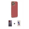 MARSİLYAN™- iPhone 12 Pro Max Kılıf Yankı Serisi - Siyah Joko 5D Cam + Neon Fosforlu Kamera Lens - TU