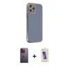 MARSİLYAN™- iPhone 12 Pro Max Kılıf Yankı Serisi - Siyah Joko 5D Cam + Neon Fosforlu Kamera Lens - TU