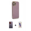 MARSİLYAN™- iPhone 12 Pro Max Kılıf Yankı Serisi - Siyah Joko 5D Cam + Neon Fosforlu Kamera Lens - TU