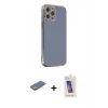 MARSİLYAN™- iPhone 12 Pro Max Kılıf Yankı Serisi - Siyah Joko 5D Cam + Renkli Kamera Lens Koruma Cam - YL
