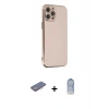 MARSİLYAN™- iPhone 12 Pro Max Kılıf Yankı Serisi - Siyah Joko Magic 5D Cam + Renkli Kamera Lens Koruma Cam - PE