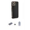 MARSİLYAN™- iPhone 12 Pro Max Kılıf Yankı Serisi - Siyah Joko Magic 5D Cam + Renkli Kamera Lens Koruma Cam - PE