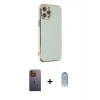 MARSİLYAN™- iPhone 12 Pro Max Kılıf Yankı Serisi - Siyah Joko Magic 5D Cam + Neon Fosforlu Kamera Lens - SI