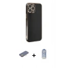 MARSİLYAN™- iPhone 12 Pro Max Kılıf Yankı Serisi - Siyah Joko Magic 5D Cam + Renkli Kamera Lens Koruma Cam - SI