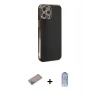 MARSİLYAN™- iPhone 12 Pro Max Kılıf Yankı Serisi - Siyah Joko Magic 5D Cam + Shine Kamera Lens Koruma Cam - SABE