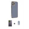 MARSİLYAN™- iPhone 12 Pro Max Kılıf Yankı Serisi - Siyah Joko Magic 5D Cam + Neon Fosforlu Kamera Lens - YL