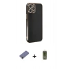 MARSİLYAN™- iPhone 12 Pro Max Kılıf Yankı Serisi - Siyah Joko Magic 5D Hayalet Cam + Metal Kamera Lens Koruma Cam - GD