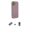 MARSİLYAN™- iPhone 12 Pro Max Kılıf Yankı Serisi - Siyah Joko Magic 5D Hayalet Cam + Metal Kamera Lens Koruma Cam - GD