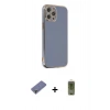MARSİLYAN™- iPhone 12 Pro Max Kılıf Yankı Serisi - Siyah Joko Magic 5D Hayalet Cam + Metal Kamera Lens Koruma Cam - GD