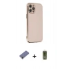 MARSİLYAN™- iPhone 12 Pro Max Kılıf Yankı Serisi - Siyah Joko Magic 5D Hayalet Cam + Metal Kamera Lens Koruma Cam - GD