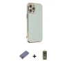 MARSİLYAN™- iPhone 12 Pro Max Kılıf Yankı Serisi - Siyah Joko Magic 5D Hayalet Cam + Metal Kamera Lens Koruma Cam - GD