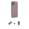 MARSİLYAN™- iPhone 12 Pro Max Kılıf Yankı Serisi - Siyah Joko Magic 5D Hayalet Cam + Kırmızı Metal Kamera Lens Koruma Cam