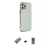 MARSİLYAN™- iPhone 12 Pro Max Kılıf Yankı Serisi - Siyah Joko Magic 5D Hayalet Cam + Kırmızı Metal Kamera Lens Koruma Cam