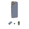 MARSİLYAN™- iPhone 12 Pro Max Kılıf Yankı Serisi - Siyah Joko Magic 5D Hayalet Cam + Kırmızı Metal Kamera Lens Koruma Cam