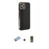 MARSİLYAN™- iPhone 12 Pro Max Kılıf Yankı Serisi - Siyah Joko Magic 5D Hayalet Cam + Shine Kamera Lens Koruma Cam - MI