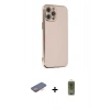 MARSİLYAN™- iPhone 12 Pro Max Kılıf Yankı Serisi - Siyah Joko Magic 5D Hayalet Cam + Renkli Kamera Lens Koruma Cam - TU