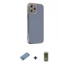 MARSİLYAN™- iPhone 12 Pro Max Kılıf Yankı Serisi - Siyah Joko Magic 5D Hayalet Cam + Shine Kamera Lens Koruma Cam - GS