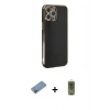 MARSİLYAN™- iPhone 12 Pro Max Kılıf Yankı Serisi - Siyah Joko Magic 5D Hayalet Cam + Shine Kamera Lens Koruma Cam - PE