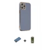 MARSİLYAN™- iPhone 12 Pro Max Kılıf Yankı Serisi - Siyah Joko Magic 5D Hayalet Cam + Shine Kamera Lens Koruma Cam - GD