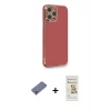 MARSİLYAN™- iPhone 12 Pro Max Kılıf Yankı Serisi - Siyah Mat Seramik Nano Ekran Koruyucu + Metal Kamera Lens Koruma Cam - GD