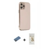 MARSİLYAN™- iPhone 12 Pro Max Kılıf Yankı Serisi - Siyah Mat Seramik Nano Ekran Koruyucu + Shine Kamera Lens Koruma Cam - GD