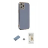 MARSİLYAN™- iPhone 12 Pro Max Kılıf Yankı Serisi - Siyah Mat Seramik Nano Ekran Koruyucu + Shine Kamera Lens Koruma Cam - GS