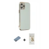 MARSİLYAN™- iPhone 12 Pro Max Kılıf Yankı Serisi - Siyah Mat Seramik Nano Ekran Koruyucu + Shine Kamera Lens Koruma Cam - GS