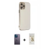 MARSİLYAN™- iPhone 12 Pro Max Kılıf Yankı Serisi - Siyah Mat Seramik Nano Ekran Koruyucu + Neon Fosforlu Kamera Lens - MI