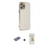 MARSİLYAN™- iPhone 12 Pro Max Kılıf Yankı Serisi - Siyah Mat Seramik Nano Ekran Koruyucu + Renkli Kamera Lens Koruma Cam - PE