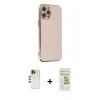MARSİLYAN™- iPhone 12 Pro Max Kılıf Yankı Serisi - Siyah Mat Seramik Nano Ekran Koruyucu + Shine Kamera Lens - GD