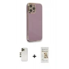 MARSİLYAN™- iPhone 12 Pro Max Kılıf Yankı Serisi - Siyah Mat Seramik Nano Ekran Koruyucu + Shine Kamera Lens - GD