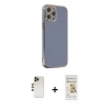 MARSİLYAN™- iPhone 12 Pro Max Kılıf Yankı Serisi - Siyah Mat Seramik Nano Ekran Koruyucu + Shine Kamera Lens - GD