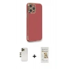 MARSİLYAN™- iPhone 12 Pro Max Kılıf Yankı Serisi - Siyah Mat Seramik Nano Ekran Koruyucu + Shine Kamera Lens - GD