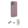 MARSİLYAN™- iPhone 12 Pro Max Kılıf Yankı Serisi - Siyah Mat Seramik Nano Ekran Koruyucu + Shine Kamera Lens Koruma Cam - MI