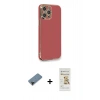 MARSİLYAN™- iPhone 12 Pro Max Kılıf Yankı Serisi - Siyah Mat Seramik Nano Ekran Koruyucu + Shine Kamera Lens Koruma Cam - SH