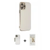 MARSİLYAN™- iPhone 12 Pro Max Kılıf Yankı Serisi - Siyah Mat Seramik Nano Ekran Koruyucu + Shine Kamera Lens - GD
