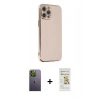 MARSİLYAN™- iPhone 12 Pro Max Kılıf Yankı Serisi - Siyah Mat Seramik Nano Ekran Koruyucu + Neon Fosforlu Kamera Lens - YL