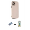 MARSİLYAN™- iPhone 12 Pro Max Kılıf Yankı Serisi - Siyah Polymer Nano Ekran Koruyucu + Shine Kamera Lens Koruma Cam - PE