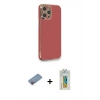 MARSİLYAN™- iPhone 12 Pro Max Kılıf Yankı Serisi - Siyah Polymer Nano Ekran Koruyucu + Shine Kamera Lens Koruma Cam - PE