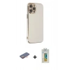 MARSİLYAN™- iPhone 12 Pro Max Kılıf Yankı Serisi - Siyah Polymer Nano Ekran Koruyucu + Renkli Kamera Lens Koruma Cam - TU