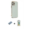 MARSİLYAN™- iPhone 12 Pro Max Kılıf Yankı Serisi - Siyah Polymer Nano Ekran Koruyucu + Shine Kamera Lens Koruma Cam - GS