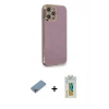 MARSİLYAN™- iPhone 12 Pro Max Kılıf Yankı Serisi - Siyah Polymer Nano Ekran Koruyucu + Shine Kamera Lens Koruma Cam - GI