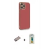 MARSİLYAN™- iPhone 12 Pro Max Kılıf Yankı Serisi - Siyah Polymer Nano Ekran Koruyucu + Shine Kamera Lens Koruma Cam - SABE